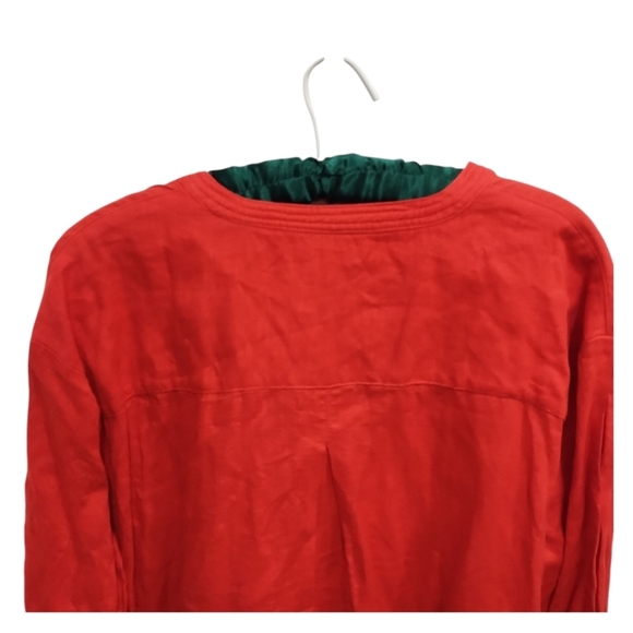 Joie 100% Linen Red- Orange Button-Up Tunic Dress - Picture 4 of 11